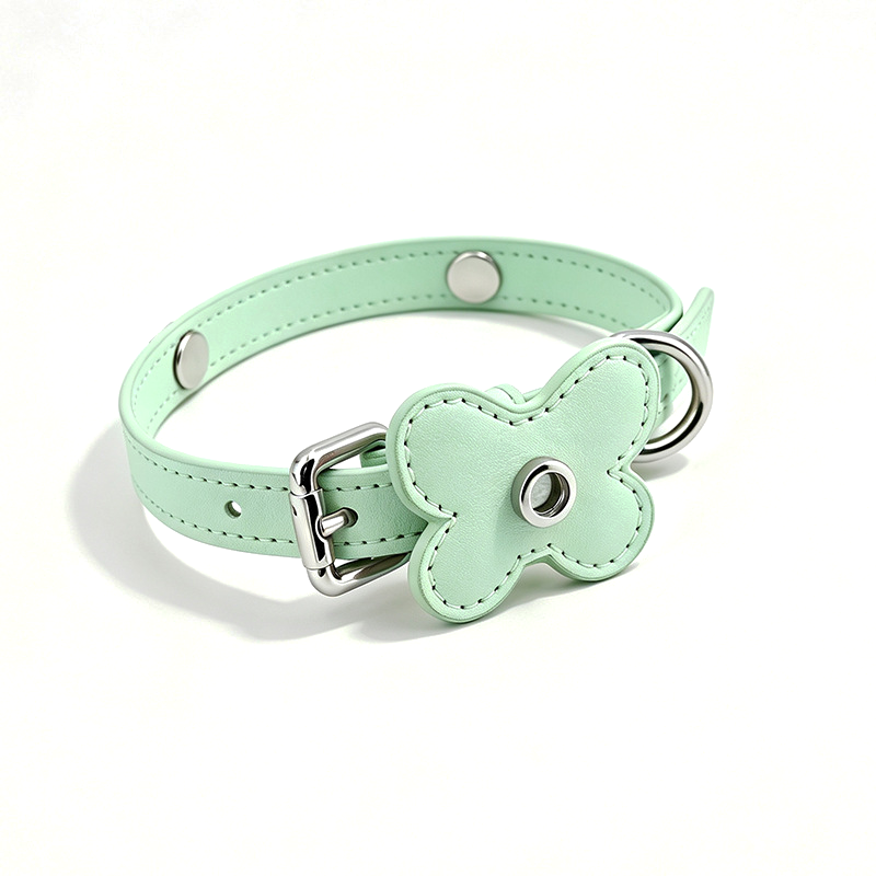 Pastel Sparkle Heart Bow Collar for Small Dogs - Green