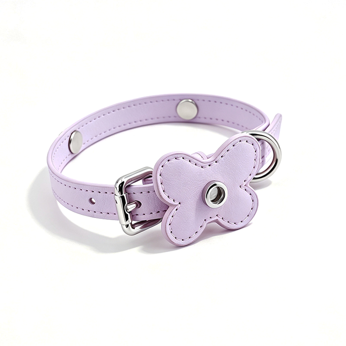Pastel Sparkle Heart Bow Collar for Small Dogs