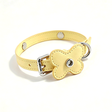 Pastel Sparkle Heart Bow Collar for Small Dogs - Yellow