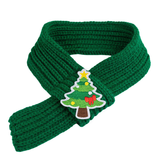 Fireside Knit Christmas Scarf for Cats and Puppies - Green Scarf Christmas tree