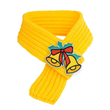 Fireside Knit Christmas Scarf for Cats and Puppies - Yellow Scarf Bell
