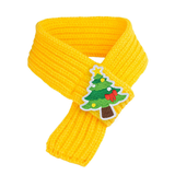 Fireside Knit Christmas Scarf for Cats and Puppies - Yellow Scarf Christmas tree