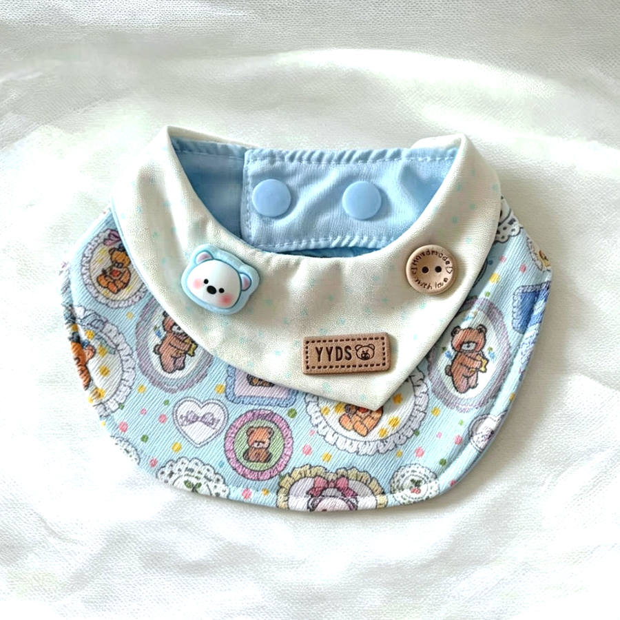 Playtime Bib Bandana Collar for Cats and Small Dogs - Cute Bear
