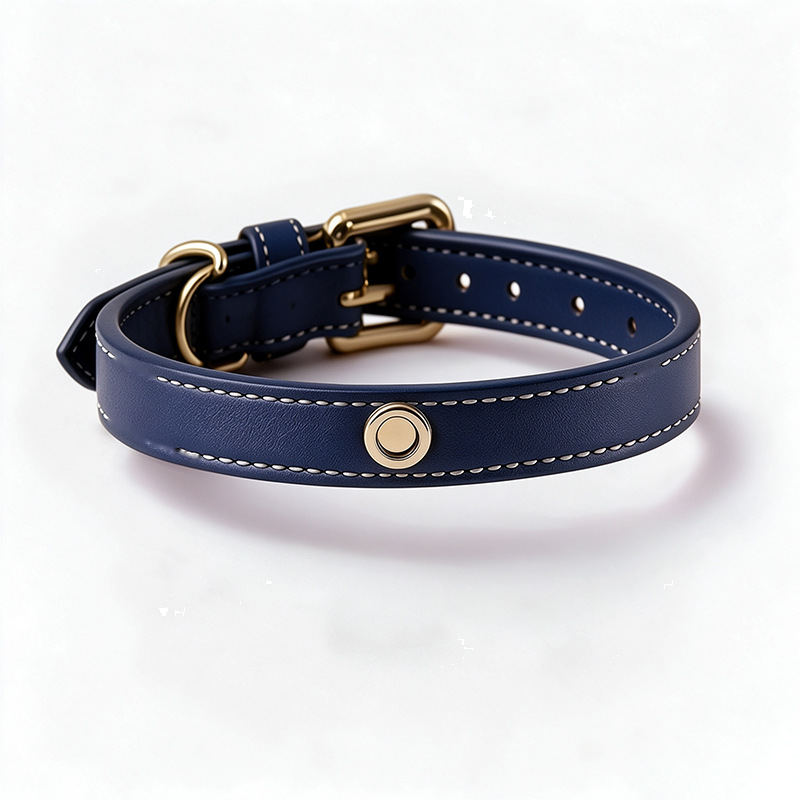 Leopard Plush Winter Collar with Detachable Wrap, Vegan Leather - All seasons Denim