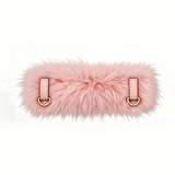 Leopard Plush Winter Collar with Detachable Wrap, Vegan Leather - Plush Blush