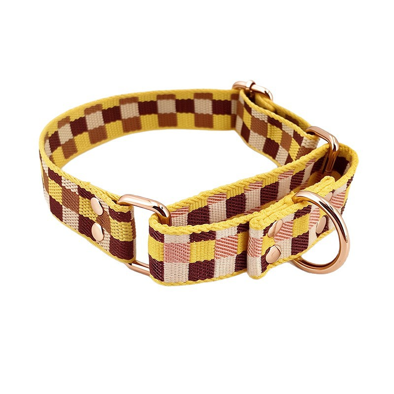 Checkerboard Webbing Lead, Rose-Tone Hardware - view 5