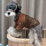 Leather Panelled Vintage Coat for Small Dogs - view 2