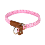 Slate Knotted Cord Collar, Tan Trim - Blush