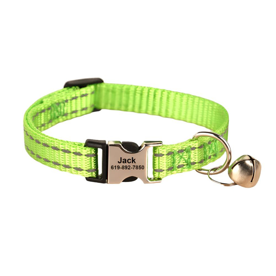 Premium Nylon Reflective Personalized Collar with Bell