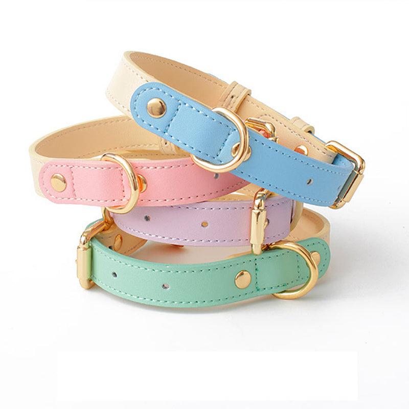 Deluxe Pastel Leather Dog Collar