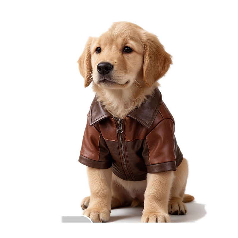 Leather Panelled Vintage Coat for Small Dogs - view 1