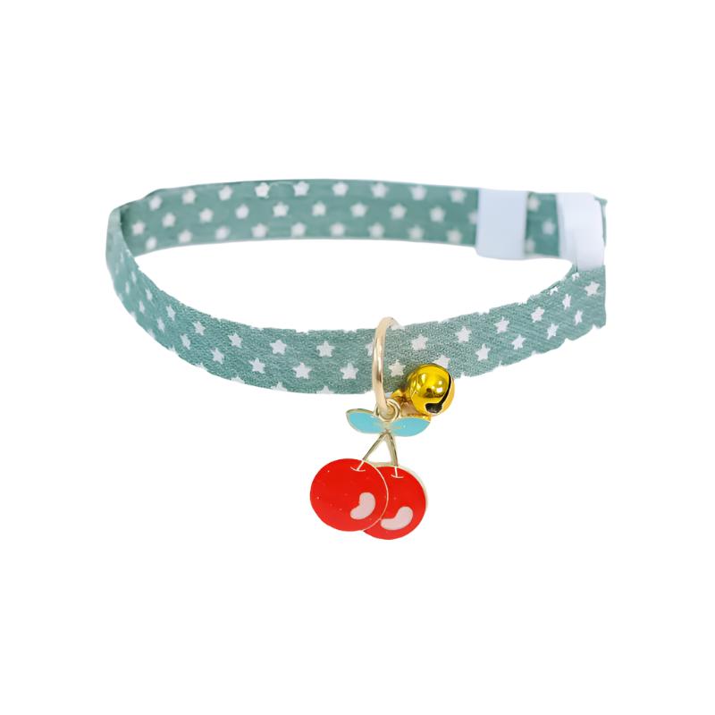 Deluxe Cloud Pastel Star Pattern Pendant Collar with Bell