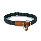 Slate Knotted Cord Collar, Tan Trim - Green