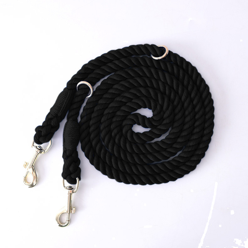 Sunset Ombre Cotton Rope Hands-Free Multi-Way Lead - Black