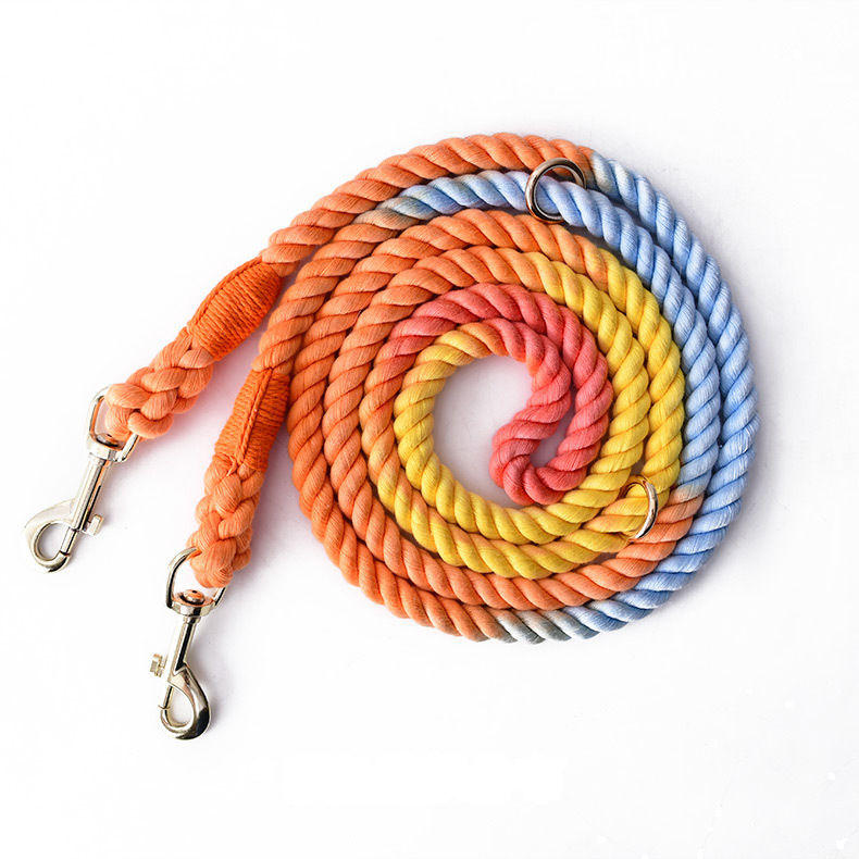 Sunset Ombre Cotton Rope Hands-Free Multi-Way Lead - Rainbow