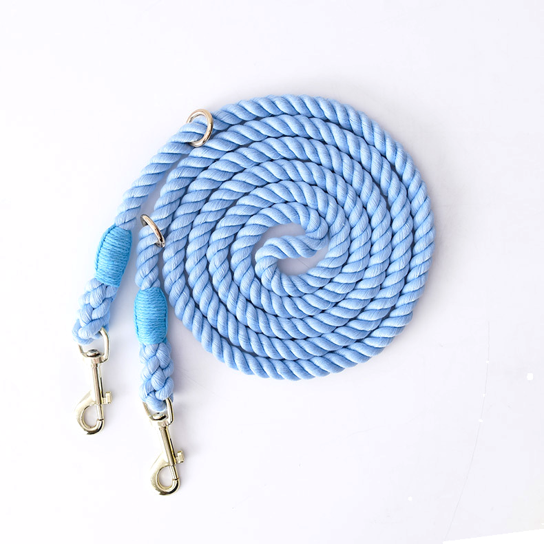 Sunset Ombre Cotton Rope Hands-Free Multi-Way Lead - Sky Blue
