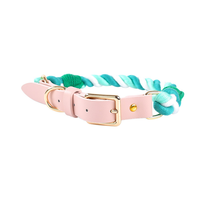 Pastel Rainbow Hand-Braided Rope Collar
