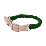 Pastel Rainbow Hand-Braided Rope Collar - Forest