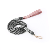 Pastel Rainbow Hand-Braided Rope Lead - Charcoal