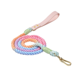 Pastel Rainbow Hand-Braided Rope Lead - Macaron