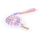 Pastel Rainbow Hand-Braided Rope Lead - Unicorn