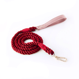 Pastel Rainbow Hand-Braided Rope Lead - Wine