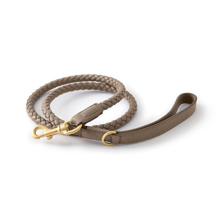 Leather Lead in Earth Tones for Medium to Large Dogs - Mist Grey