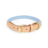 Twisted Rope Collar with Tan Trim - Blush Blue