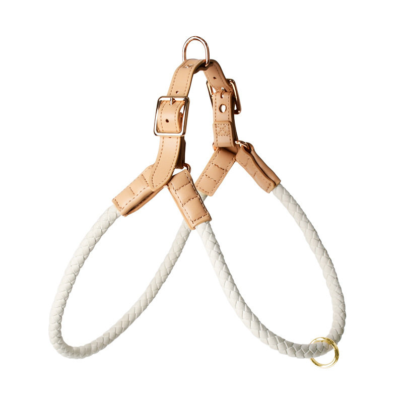 Twisted Rope Harness with Tan Trim - Ivory
