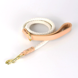 Twisted Rope Lead with Tan Trim - Ivory