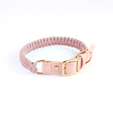 Pastel Knot Collar & Lead Set, Braided Cotton Rope - Romantic Pink