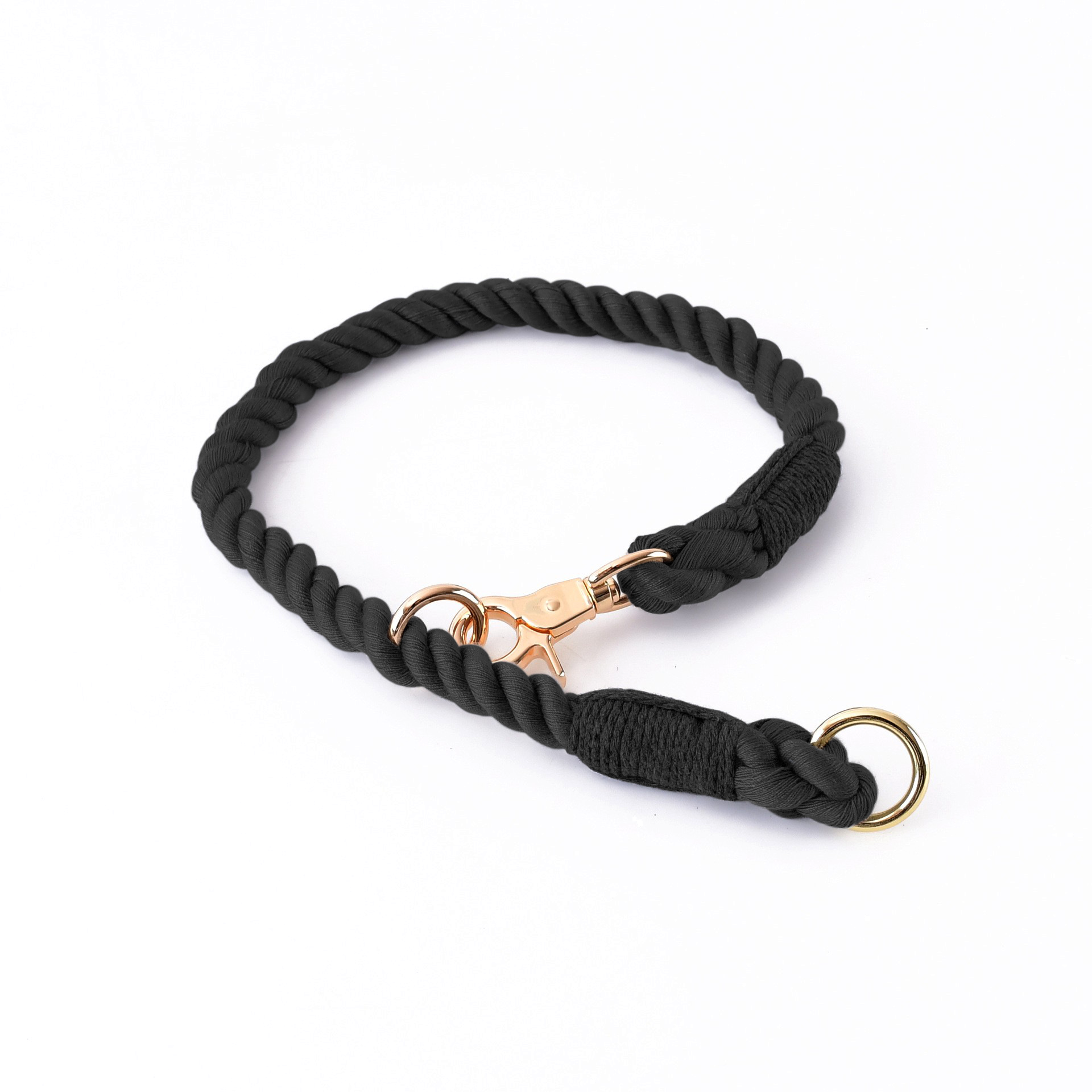 Sunset Gradient Rope Slip Collar with Snap Hook - Black