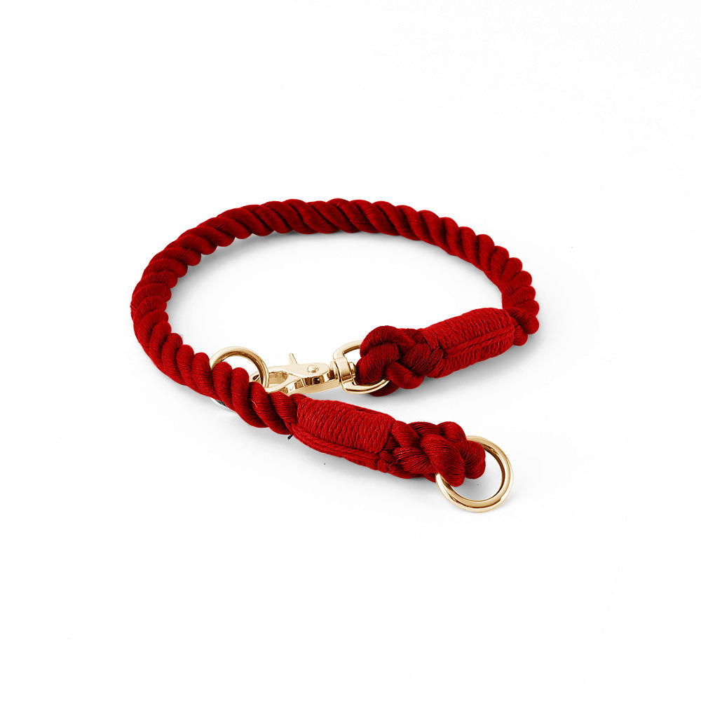 Sunset Gradient Rope Slip Collar with Snap Hook - Wine
