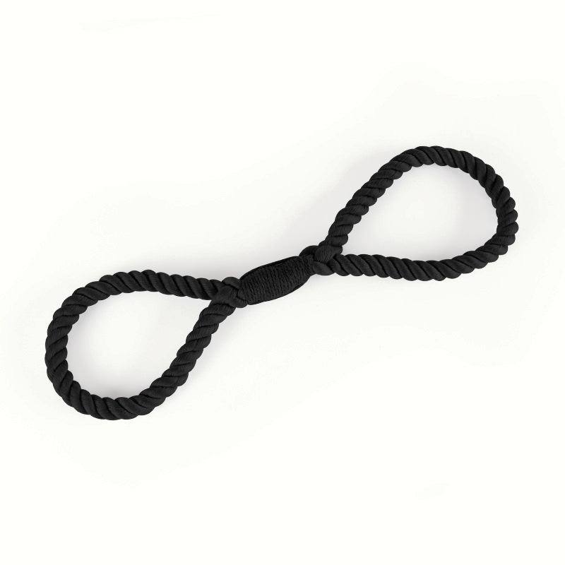 Figure-Eight Cotton Rope Tug Toy in Ombre Colours - Black