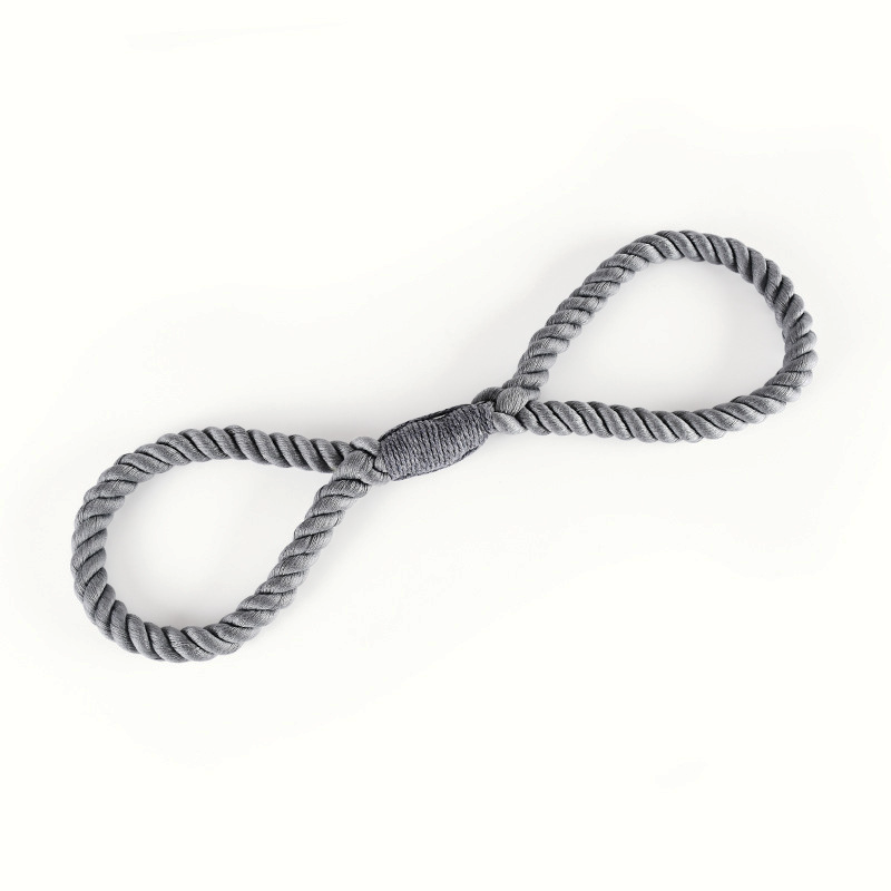 Figure-Eight Cotton Rope Tug Toy in Ombre Colours - Charcoal
