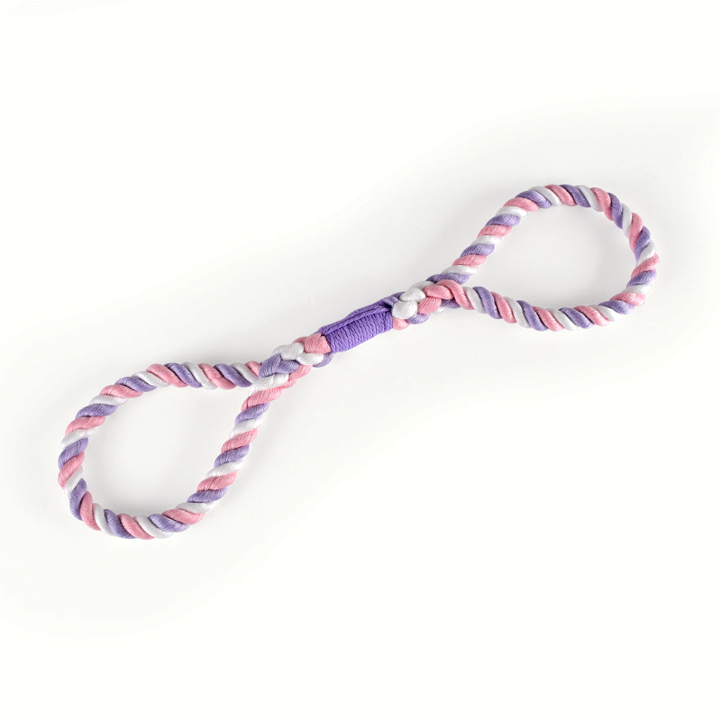 Figure-Eight Cotton Rope Tug Toy in Ombre Colours - Cherry Blossom