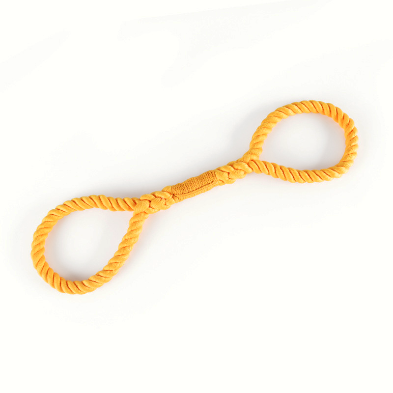 Figure-Eight Cotton Rope Tug Toy in Ombre Colours - Honey Orange