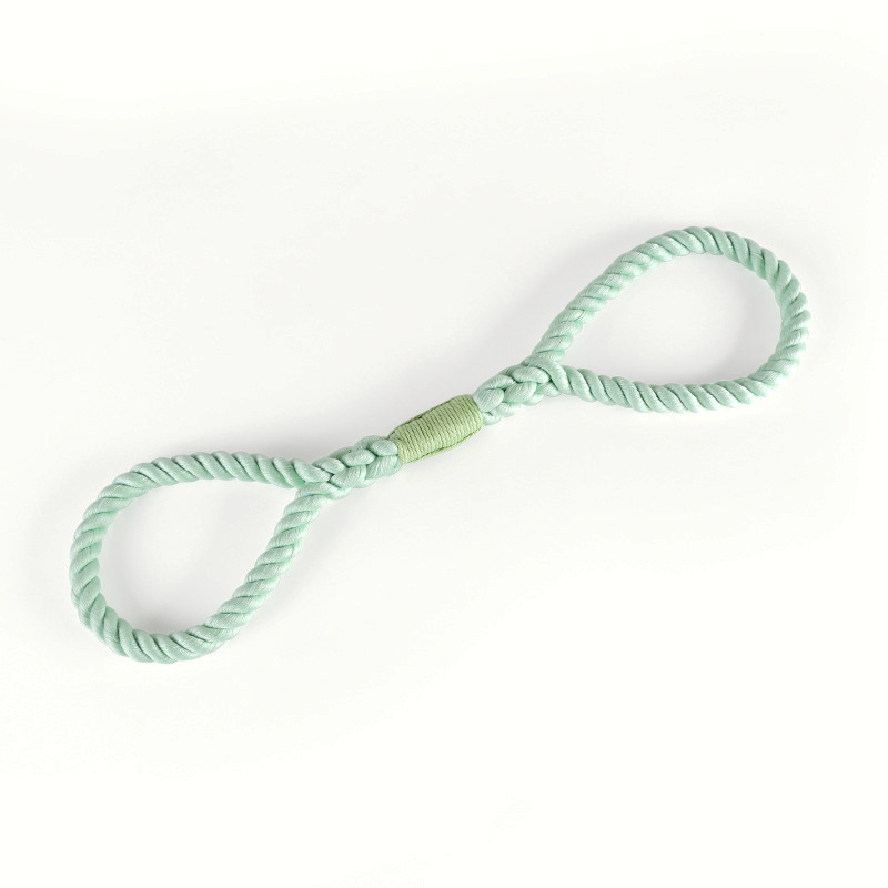 Figure-Eight Cotton Rope Tug Toy in Ombre Colours - Mint