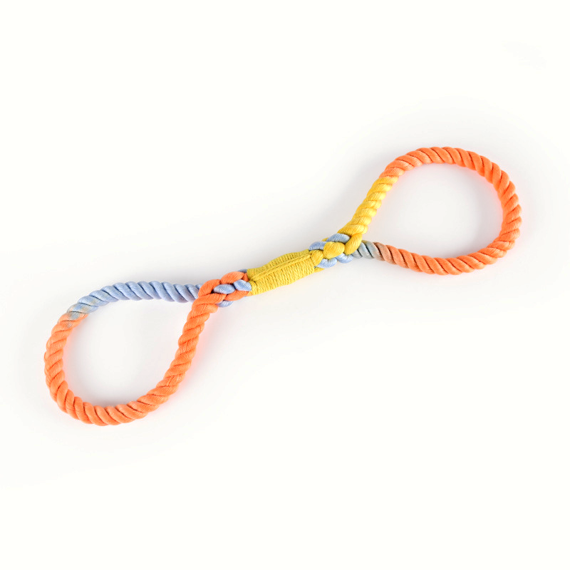 Figure-Eight Cotton Rope Tug Toy in Ombre Colours - Rainbow