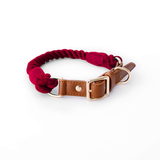 Citrus Ombre Cotton Rope Collar, Brown Trim - Wine