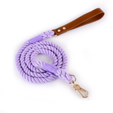 Citrus Ombre Cotton Rope Lead, Brown Trim - Blue Violet