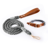 Citrus Ombre Cotton Rope Set, Brown Trim - Charcoal