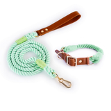 Citrus Ombre Cotton Rope Set, Brown Trim - Mint