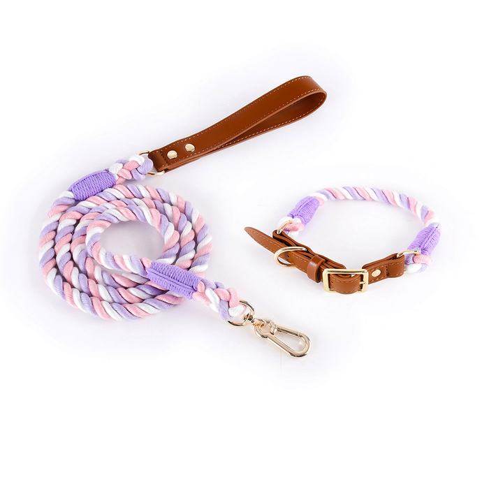 Citrus Ombre Cotton Rope Set, Brown Trim