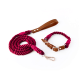 Citrus Ombre Cotton Rope Set, Brown Trim - Wine