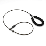 Teal Rope Slip Lead with Padded Handle - Black