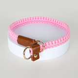 Slate Knotted Cord Collar, Tan Trim - Blush
