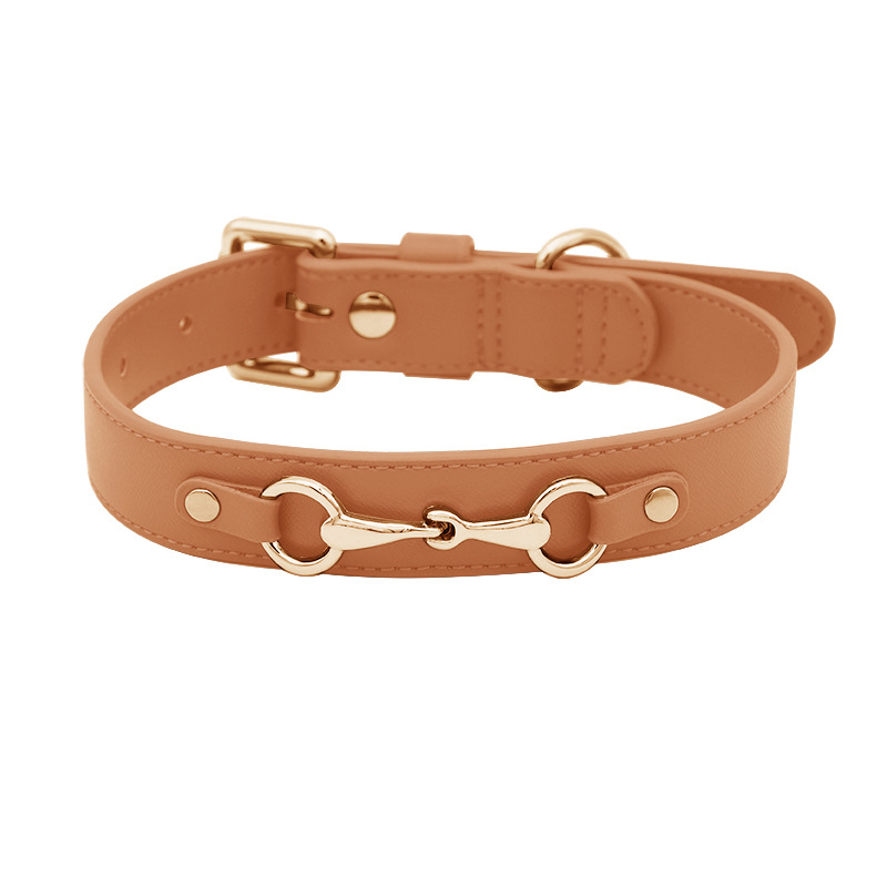 Cherry Red Leather Dog Collar