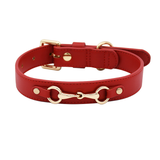 Cherry Red Leather Collar & Multi-Length Lead Set - Red
