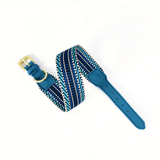 Leather Collar in Blue - Blue